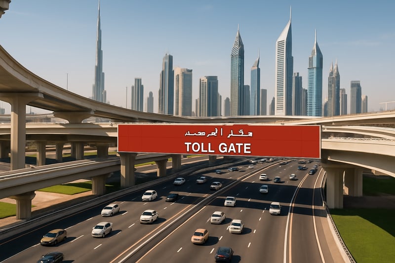 Modern toll road infrastructure in Dubai